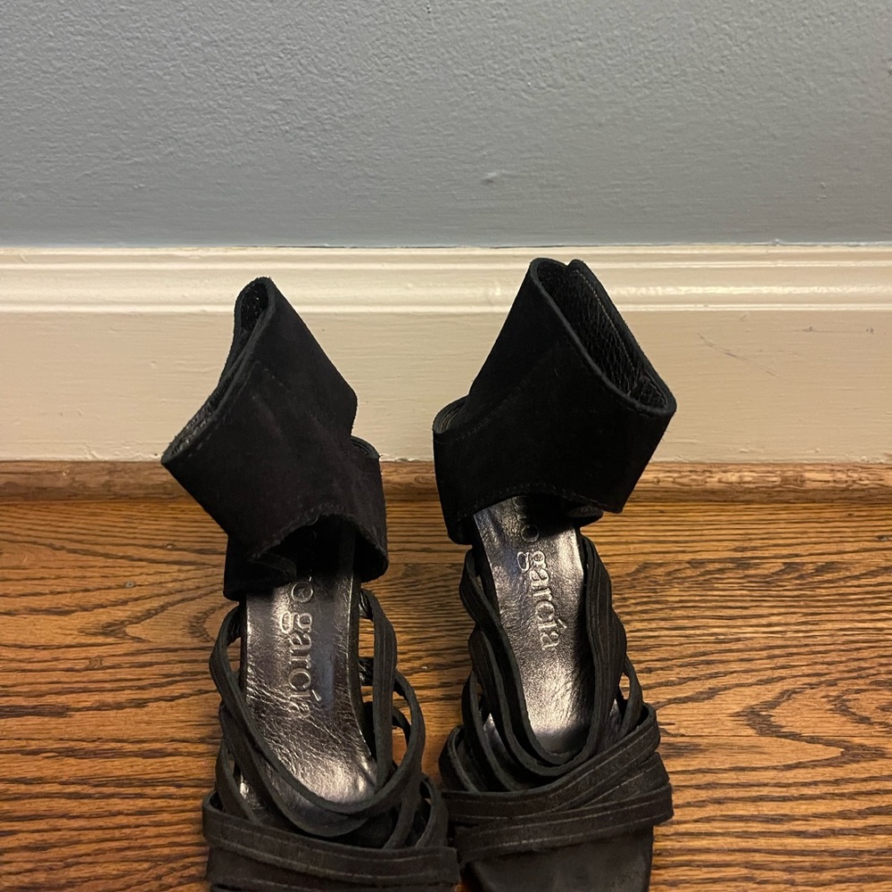 Pedro Garcia Black Strappy Heels